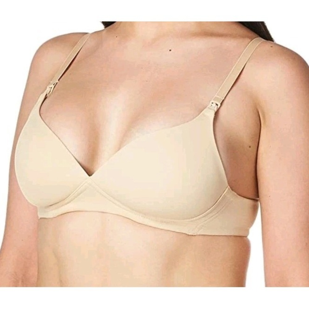 Motherhood Maternity Lightly Lined Wireless Nursing Bra Nude Size 38D‎ #484C